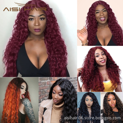 Pre Plucked Machine Made Fiber Curly Bug Small Lace Frontal Top Grade Anime Ombre Cosplay Synthetic Hair Wig